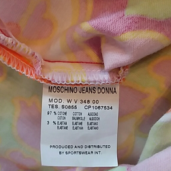 Moschino Jeans Donna floral retro look scoop neck shift dress size 8 - Picture 8 of 8